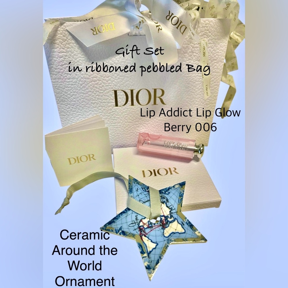 Dior Gift Set Ceramic Star Around the World & Lip Addict Glow-Berry Bag/ribbon